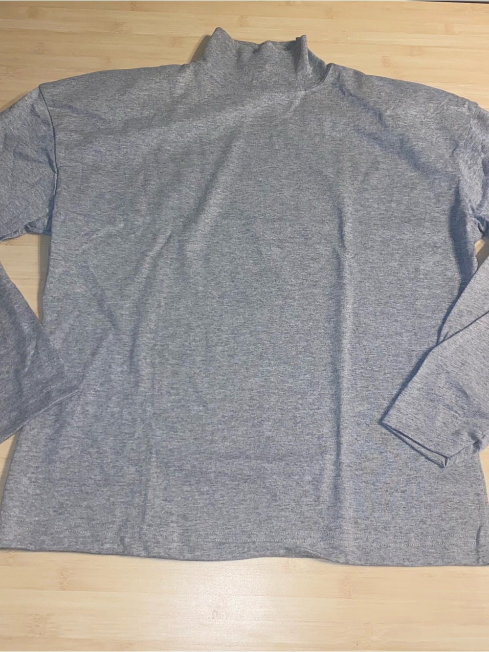 New Vintage Bedford Fair Mock Neck Pullover Sweater 1980’s USA Made Gray Small
